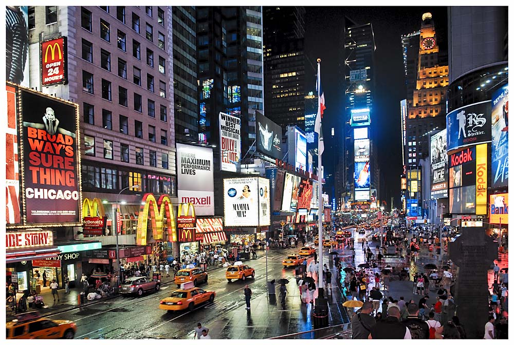 Нью-Йорк, Таймс сквер ночью