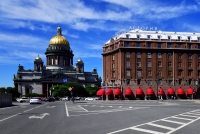 Исаакиевский Собор и гостиница Астория. St. Isaac's Cathedral and the Hotel Astoria.