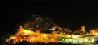 Крепость ночью в Тоссе де Мар. Tossa de Mar.