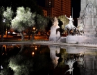 Памятник Сервантесу ночью. Мадрид. Spain Square.