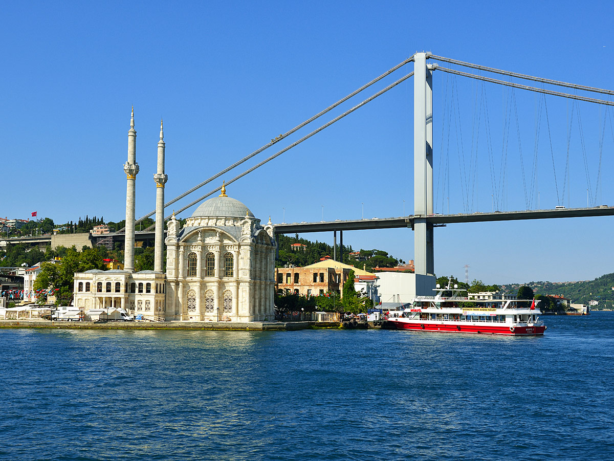 Мечеть Ортакёй и Босфорский мост. Стамбул.