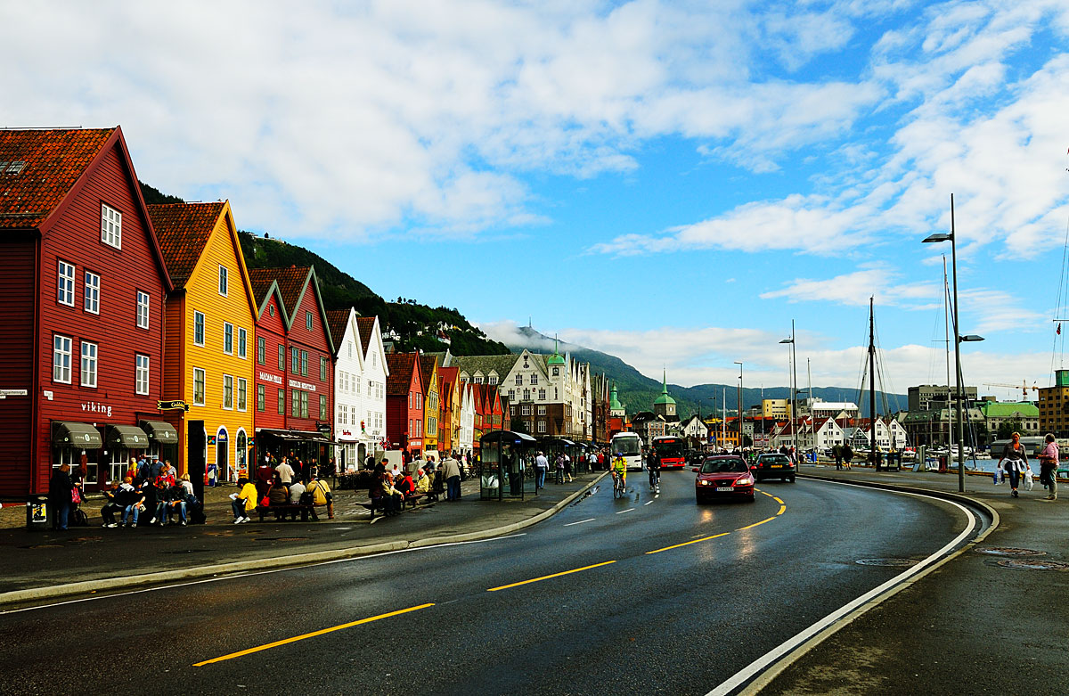 Улица Бригген. Берген. Норвегия. Briggen Street.Bergen. Norway.