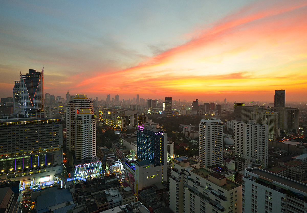 Бангкок на закате с высоты 110 метров. Thailand. Sunset Bangkok. 1