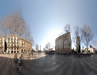 Барселона, конец Рамблы (пано с ~2 десятков кадров)
