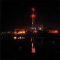 Tel-Aviv. Reading Power Station at night.