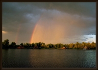 Закатная радуга над Жуковым островом, г. Киев