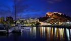 Аликанте ночью. Крепость Санта-Барбара. Alicante at night. Fortress of Santa-Barbara.