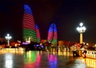 Пламенные башни в сумерках. Баку. Азербайджан. Flame towers at dusk. Baku. Azerbaijan. 2